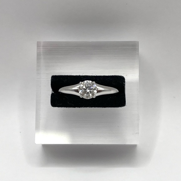 Moissanite Solitaire Sterling Silver Ring - Picture 1 of 7
